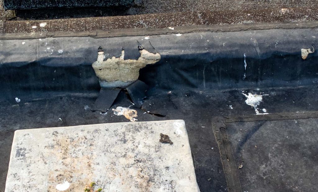 Drone Roof Inspection showing roof damage